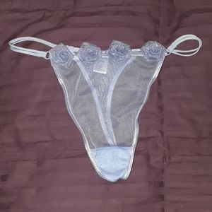 New sz M Native Intimates blue sheer Thong